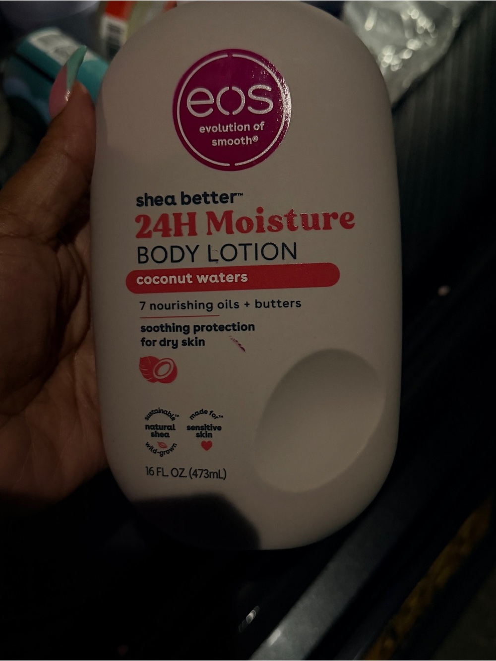 eos 24H Moisture Body Lotion Coconut Waters - Pink Bottle